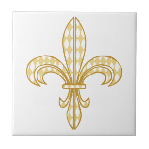 Mardi Gras Fleur De Lis Tile