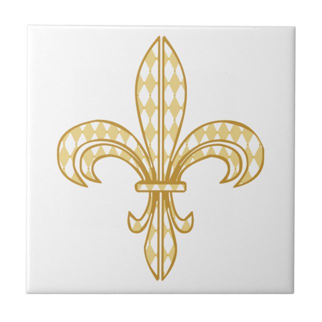 Mardi Gras Fleur De Lis Tile (Front)