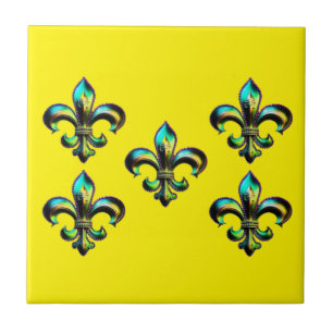 Mardi Gras Fleur De Lis Tile