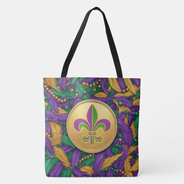 Mardi Gras Fleur de lis Tote Bag (Front)