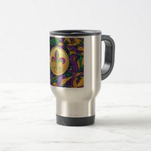 Mardi Gras Fleur de lis Travel Mug
