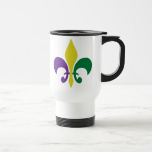 Mardi Gras ~ Fleur De Lis Travel Mug