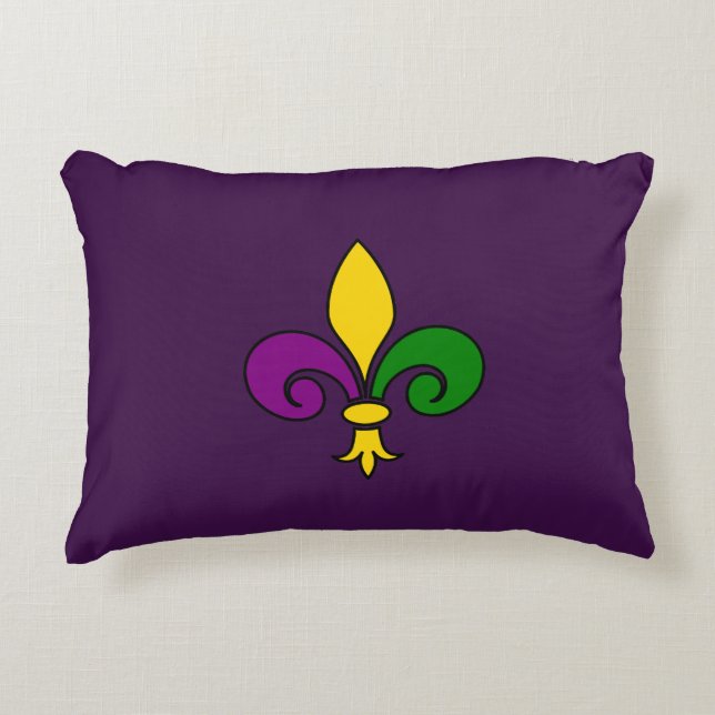 Mardi Gras fleur-de-lys Decorative Cushion (Front)