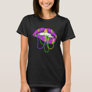 Mardi Gras Fleur De Lys Lips Costume Mardi Gras Ca T-Shirt