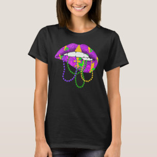 Mardi Gras Fleur De Lys Lips Costume Mardi Gras Ca T-Shirt