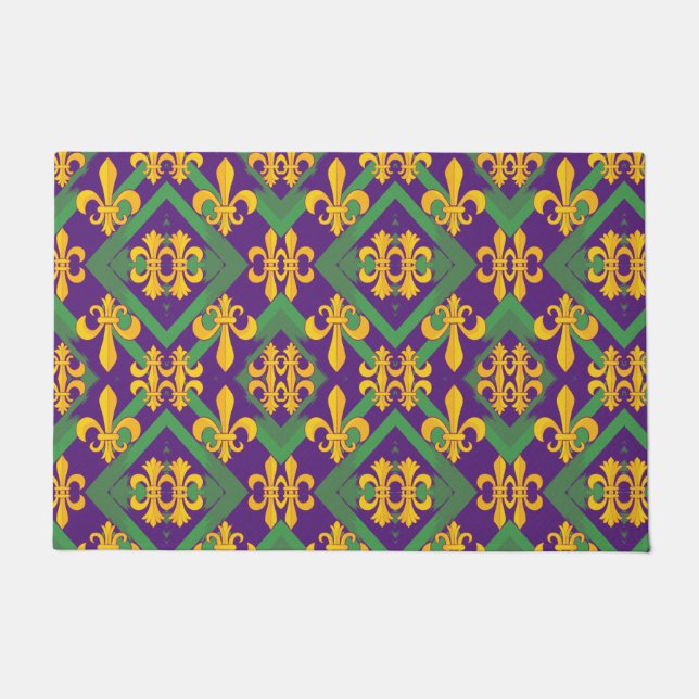 Mardi gras fleur di Lis  Doormat (Front)