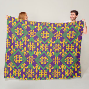 Mardi gras fleur di Lis     Fleece Blanket
