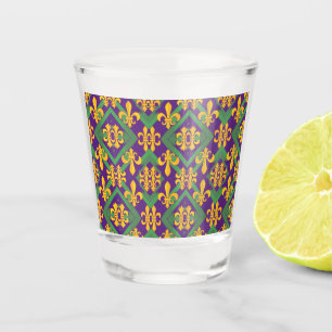 Mardi gras fleur di Lis Shot Glass
