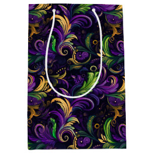 Mardi Gras floral pattern Medium Gift Bag
