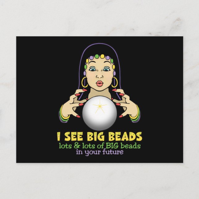 Mardi Gras Fortune Teller Postcard (Front)