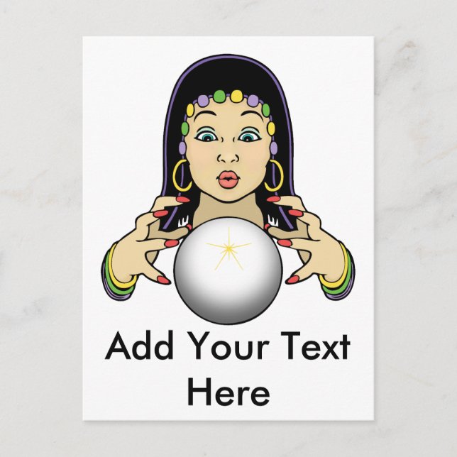 Mardi Gras Fortune Teller Postcard (Front)