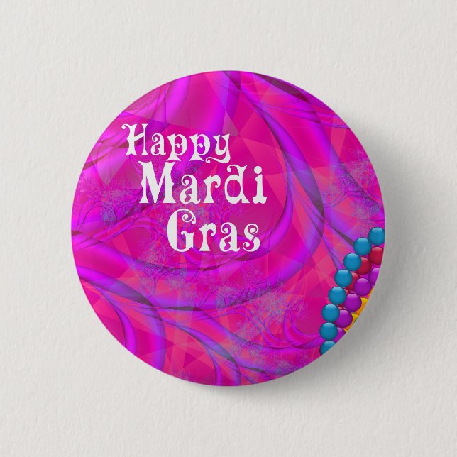 Mardi Gras Fractals Button (Front)