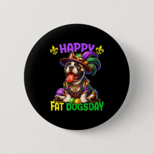 Mardi Gras French Bulldog Fat Dogsday Frenchie Mar 6 Cm Round Badge