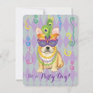 Mardi Gras Frenchie Invitation