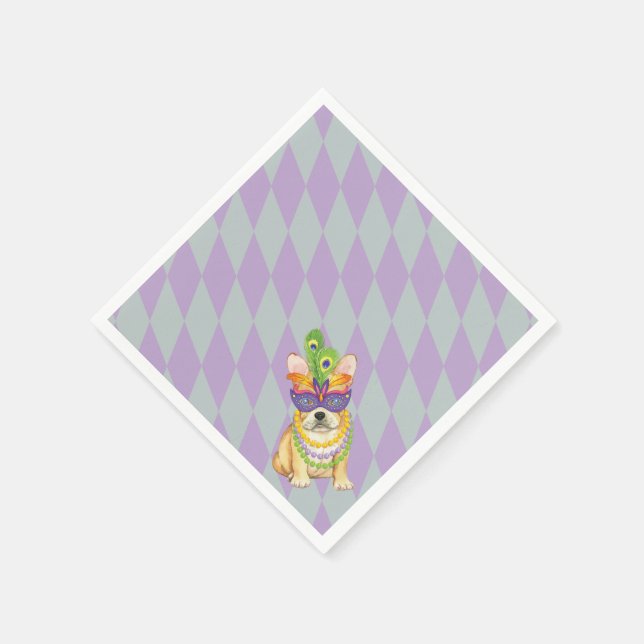 Mardi Gras Frenchie Napkin (Corner)