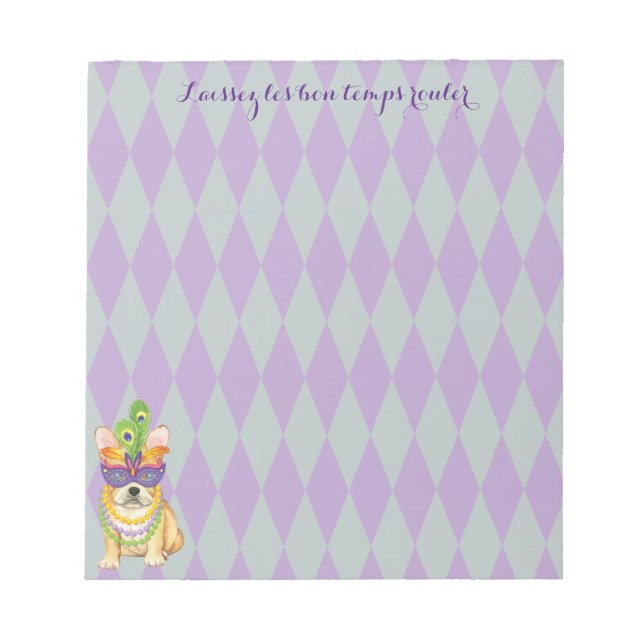 Mardi Gras Frenchie Notepad (Front)