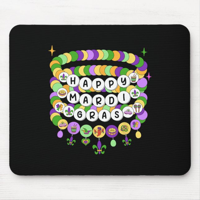 Mardi Gras Friendship Bracelet Mardi Gras Beads Ki Mouse Mat (Front)