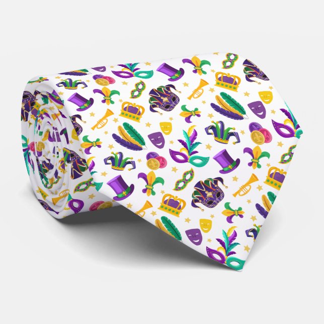Mardi Gras Fun Tie (Rolled)
