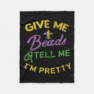 Mardi Gras Funny Beads Unique New Orleans Gift  Fleece Blanket