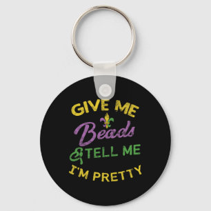 Mardi Gras Funny Beads Unique New Orleans Gift Key Ring