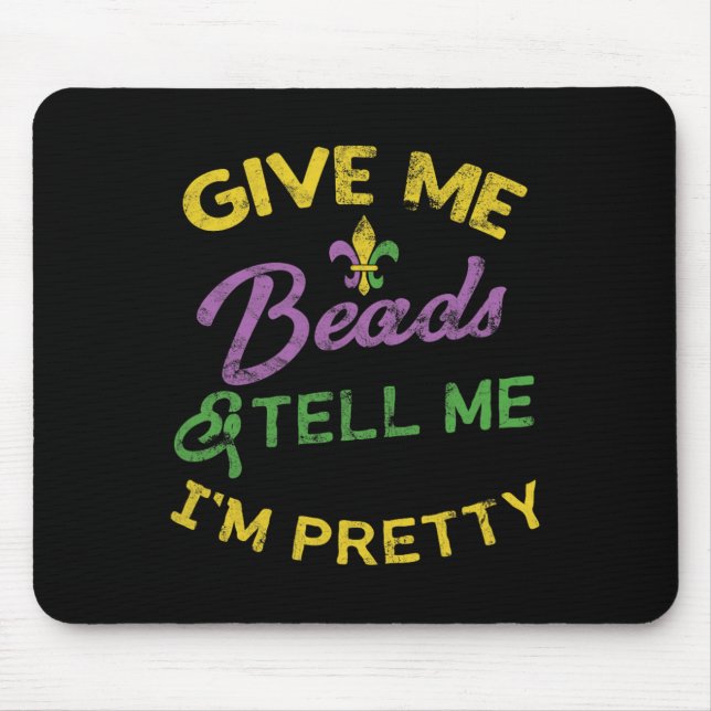 Mardi Gras Funny Beads Unique New Orleans Gift  Mouse Mat (Front)