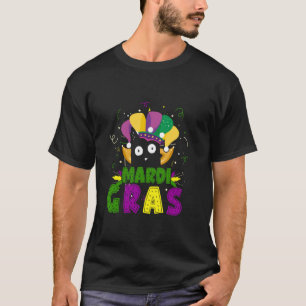 Mardi Gras Funny Black Cat Wearing Clown Cat Mardi T-Shirt