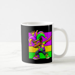 Mardi Gras Funny Dabbing Black Boy Jester Hat Kid Coffee Mug