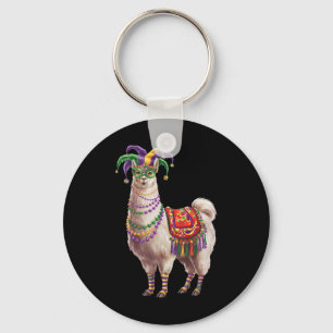 Mardi Gras Funny Llama No Probllama New Orleans Lo Key Ring