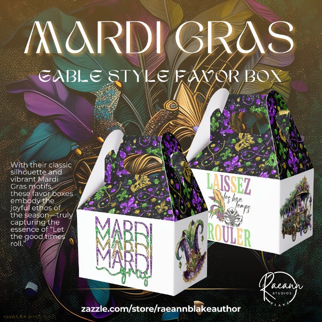 Mardi Gras Gable Favour Box (Creator Uploaded)