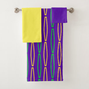 Mardi Gras Geometric Repeat Bath Towel Set