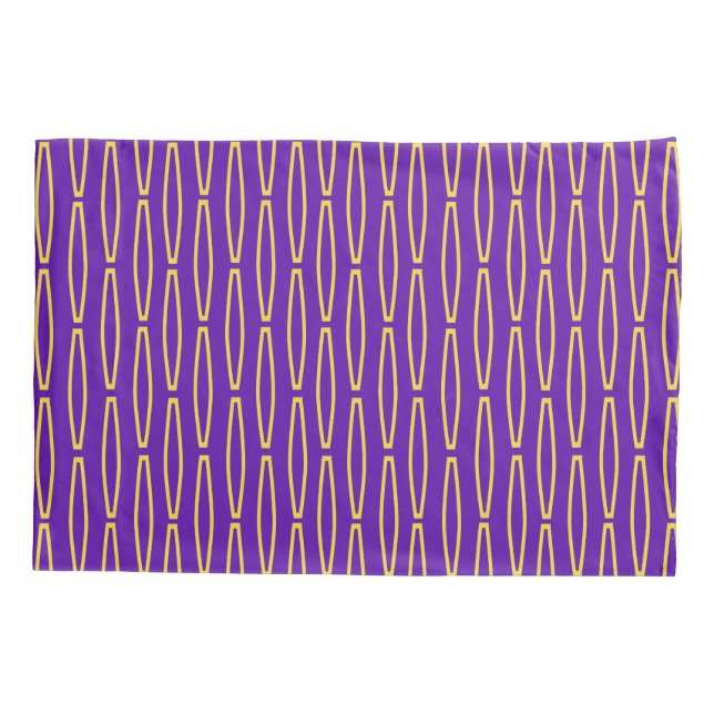 Mardi Gras Geometric Repeat  Pillowcase (Back)