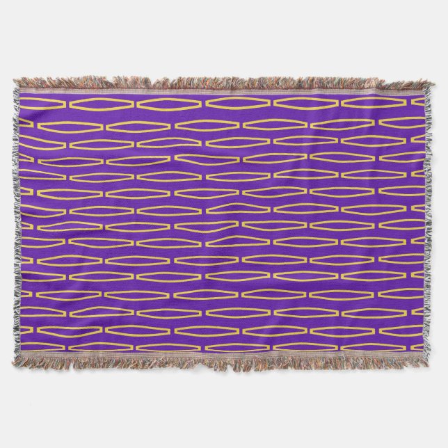 Mardi Gras Geometric Repeat  Throw Blanket (Front)