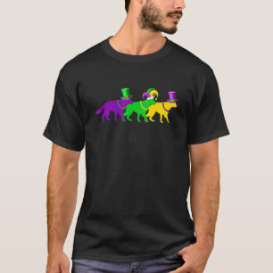 Mardi Gras German Shepherd Dog Bead Jester Funny F T-Shirt