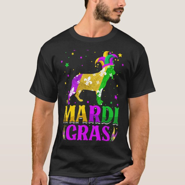 Mardi Gras German Shepherd Dog Lover Carnival Jest T-Shirt (Front)