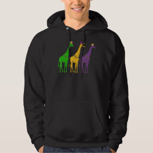 Mardi Gras Giraffe Beads Festival Animals Jester H Hoodie