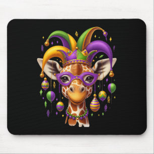 Mardi Gras Giraffe Mouse Mat