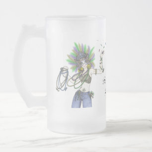 Mardi Gras Girl - Frosted Mug