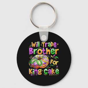 Mardi Gras Girls Kids Will Trade Brother For King Key Ring