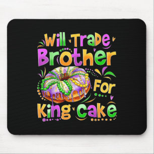 Mardi Gras Girls Kids Will Trade Brother For King Mouse Mat