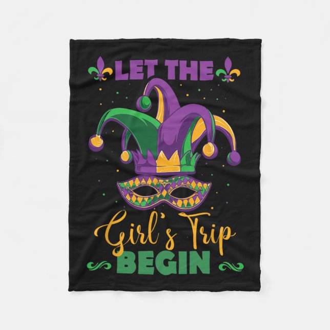 Mardi Gras Girl's Weekend  Fleece Blanket (Front)