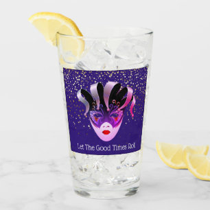 Mardi Gras Glass-Let The Good Times Roll Glass