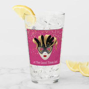 Mardi Gras Glass-Let The Good Times Roll Glass