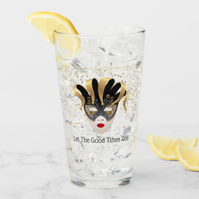 Mardi Gras Glass-Let The Good Times Roll Glass (Front Ice)