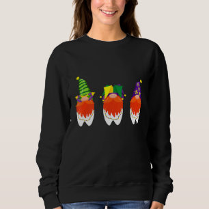 Mardi Gras Gnome Dental Hygienist Tooth Doctor Jes Sweatshirt