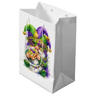 Mardi Gras Gnome Eating King Cake Medium Gift Bag