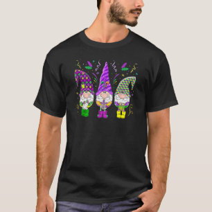 Mardi Gras Gnomes Funny Jester Hat Gnomes Men Wom T-Shirt