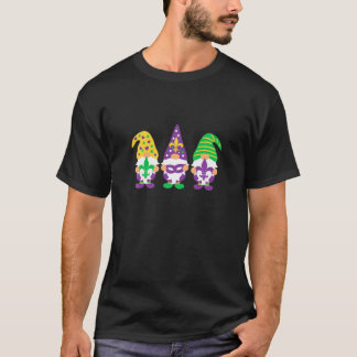 Mardi Gras Gnomes Holding Mask Love Mardi Gras Gno T-Shirt