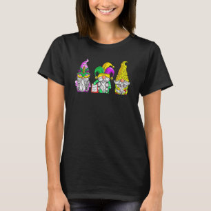 Mardi Gras Gnomes Holding Mask Love Mardi Gras Gno T-Shirt