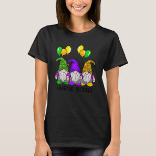 Mardi Gras Gnomes Nurse Squad Funny Carnival Tees