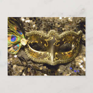 MARDI GRAS GOLD POSTCARD